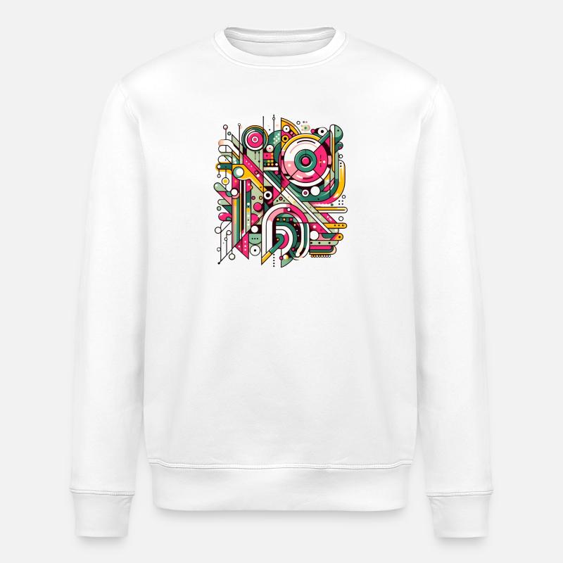 Neon Geometry — Hypergrid - Stanley/Stella Unisex Bio-Sweatshirt ROLLER - Weiß