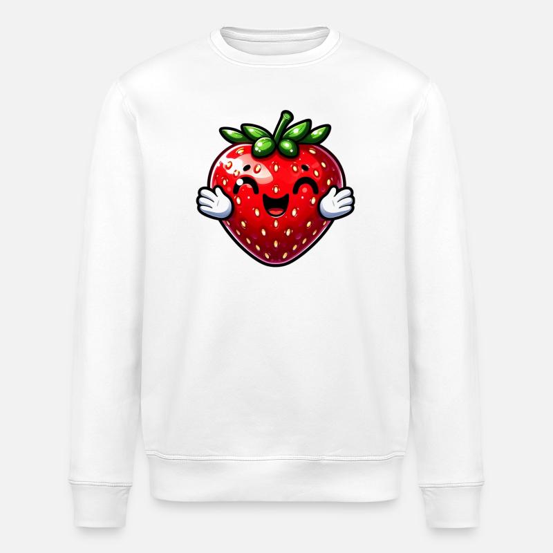 Erdbeeren Erdbeeren - Stanley/Stella Unisex Bio-Sweatshirt ROLLER - Weiß