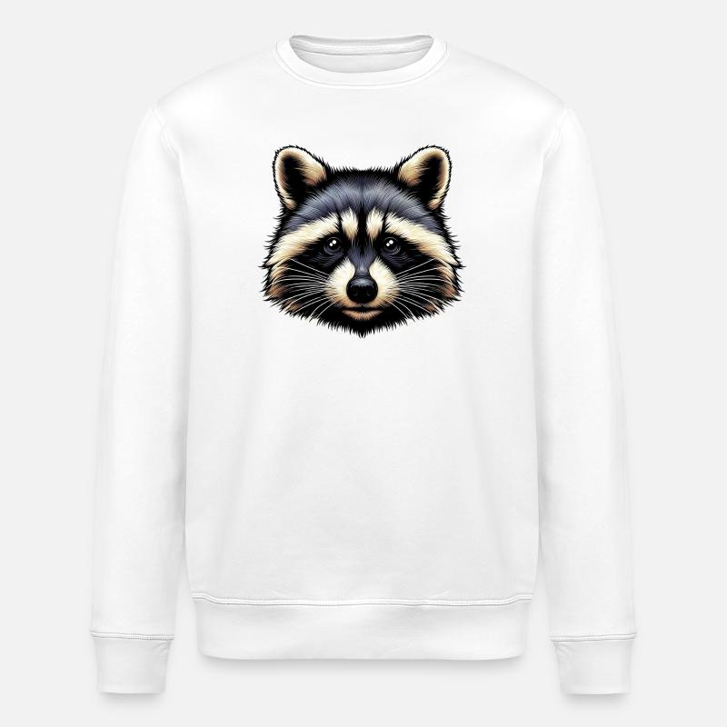 Raton laveur - Sweat bio ROLLER Stanley/Stella Unisexe - blanc