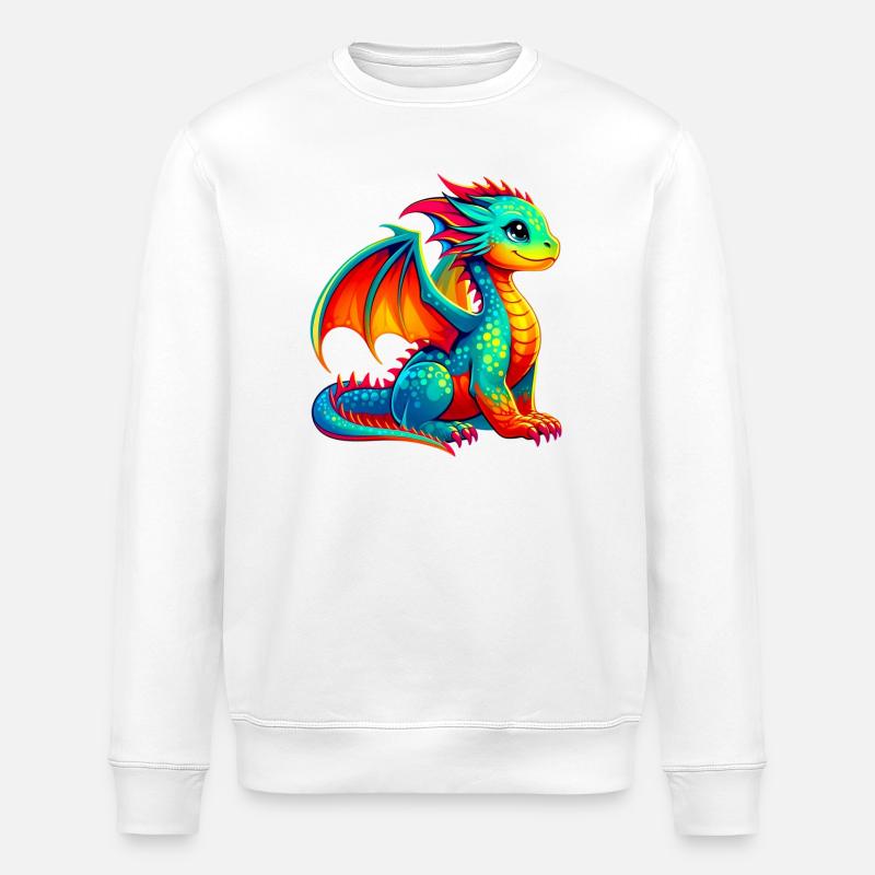 Dragon - Stanley/Stella ROLLER Unisex Organic Sweatshirt - white