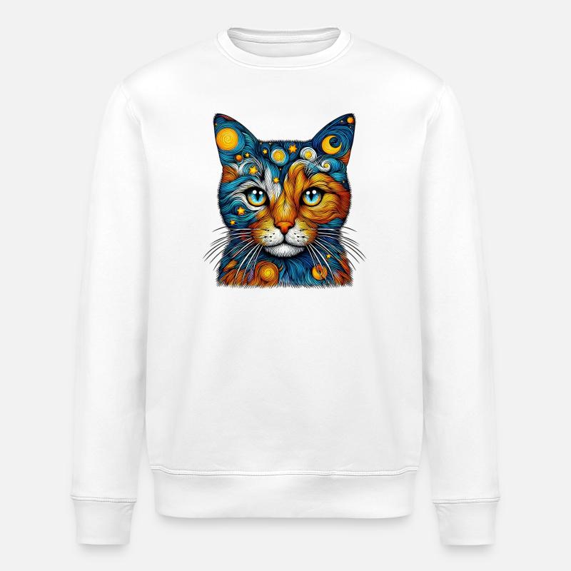 Chat - Sweat bio ROLLER Stanley/Stella Unisexe - blanc