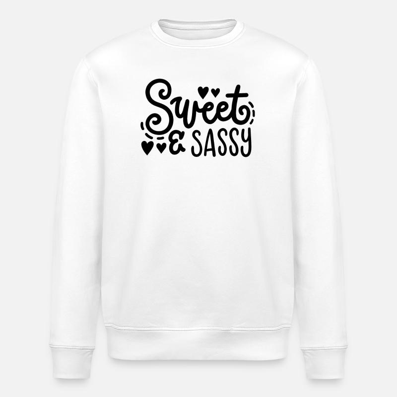 Süße freche Mädchen Frauen - Stanley/Stella Unisex Bio-Sweatshirt ROLLER - Weiß