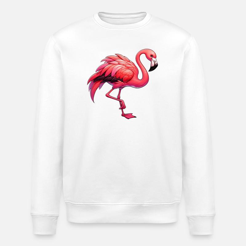 Flamingo - Stanley/Stella Unisex Bio-Sweatshirt ROLLER - Weiß