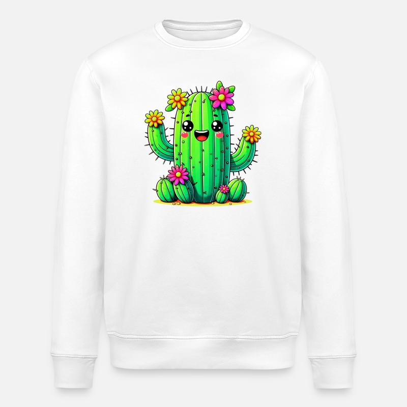 Kaktus - Stanley/Stella Unisex Bio-Sweatshirt ROLLER - Weiß