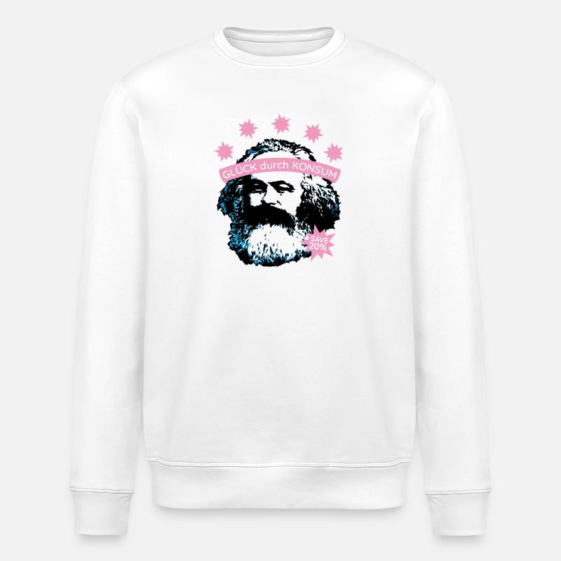 Happiness through consumption – Bearded Icon - Stanley/Stella ROLLER Unisex Organic Sweatshirt - white