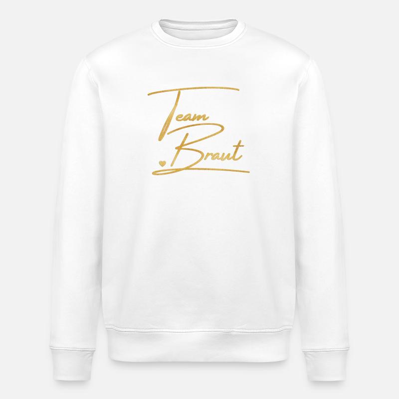Team Braut! Personalisierbar - Stanley/Stella Unisex Bio-Sweatshirt ROLLER - Weiß