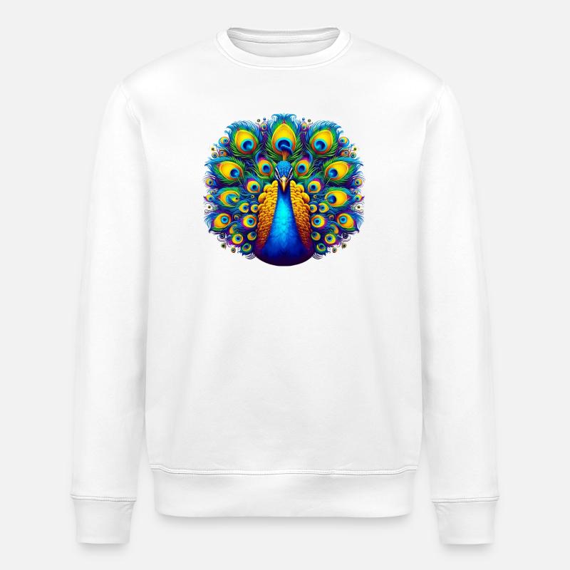 Peacock - Stanley/Stella ROLLER Unisex Organic Sweatshirt - white