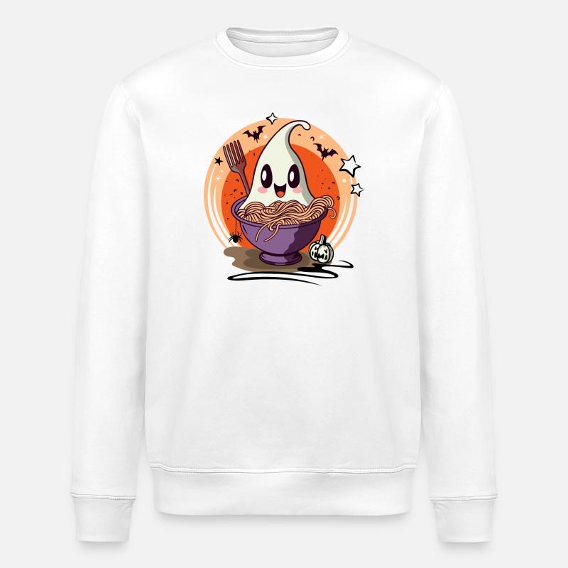 Ramen Geist - Kawaii Halloween Food Design - Stanley/Stella Unisex Bio-Sweatshirt ROLLER - Weiß