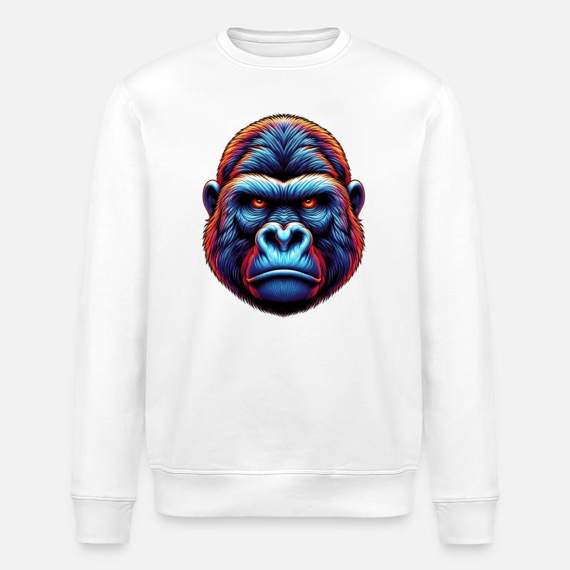 Gorille - Sweat bio ROLLER Stanley/Stella Unisexe - blanc