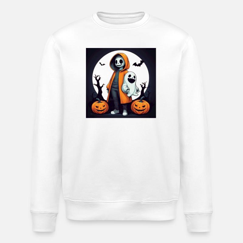 Halloween Ghosts - Stanley/Stella Unisex Bio-Sweatshirt ROLLER - Weiß