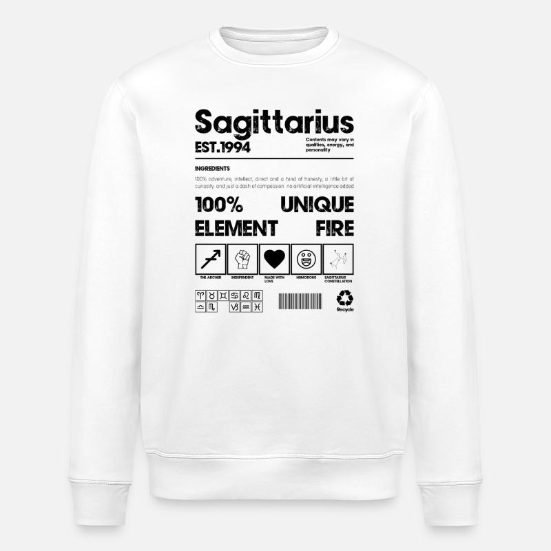 Black Minimal Square - Stanley/Stella ROLLER Unisex Organic Sweatshirt - white