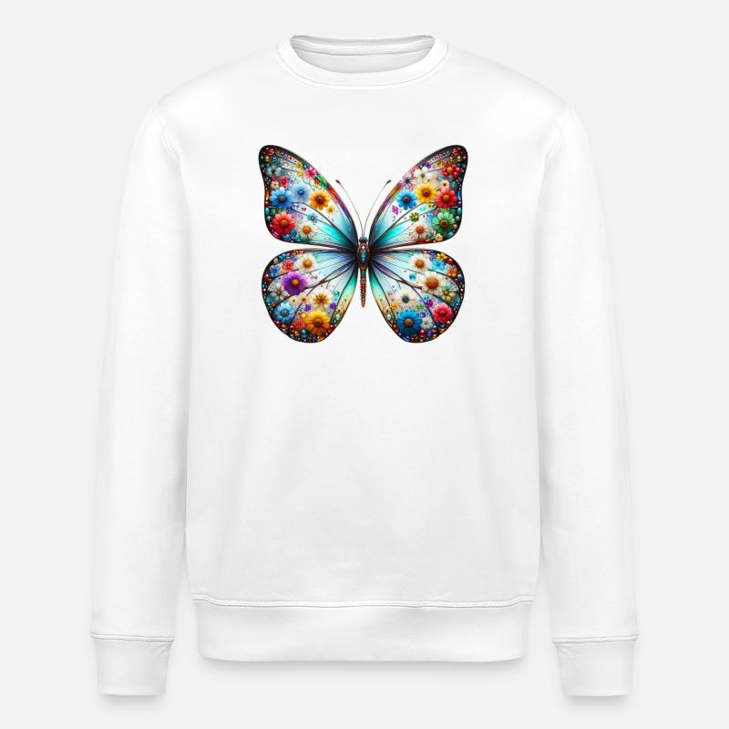 Schmetterling - Stanley/Stella Unisex Bio-Sweatshirt ROLLER - Weiß