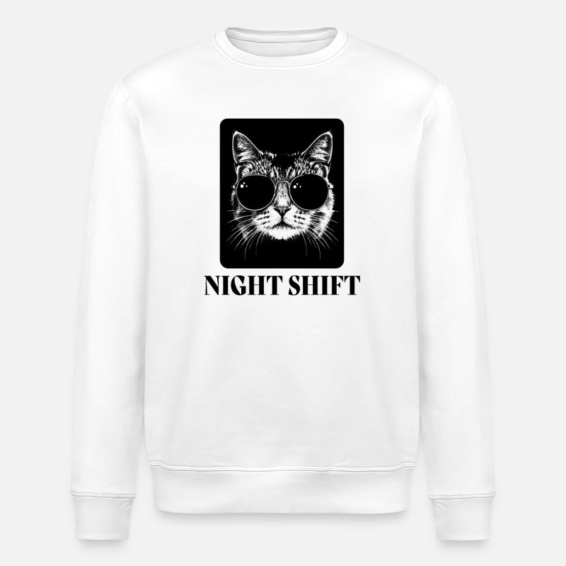 Coole Katze - Stanley/Stella Unisex Bio-Sweatshirt ROLLER - Weiß