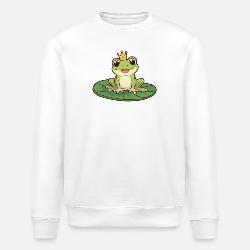 Prince Grenouille sur le Nénuphar - Sweat bio ROLLER Stanley/Stella Unisexe - blanc