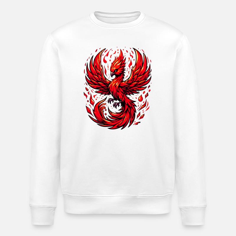 Phénix rouge - Sweat bio ROLLER Stanley/Stella Unisexe - blanc