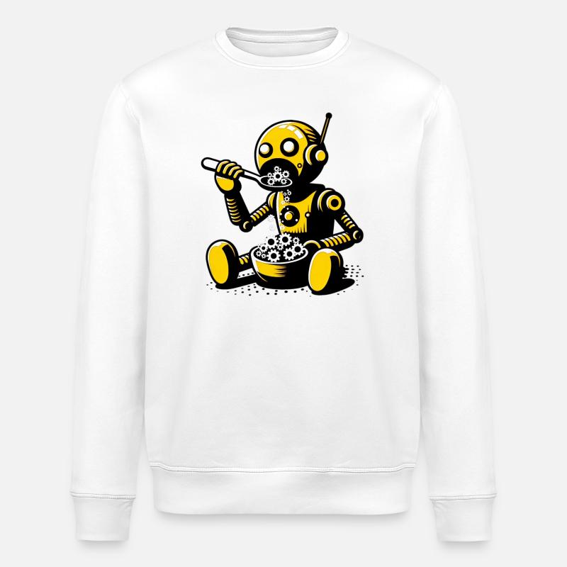 Außerirdischer außerirdischer Roboter - Stanley/Stella Unisex Bio-Sweatshirt ROLLER - Weiß
