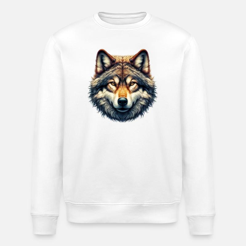 Wolf - Stanley/Stella ROLLER Unisex Organic Sweatshirt - white