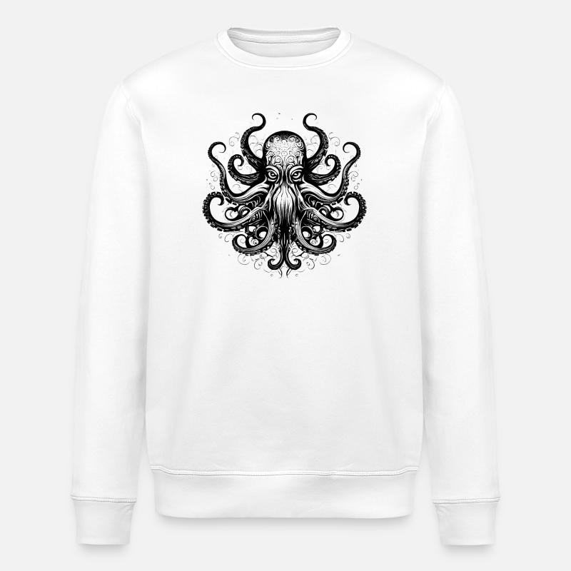 Oktopus 02 - Stanley/Stella Unisex Bio-Sweatshirt ROLLER - Weiß