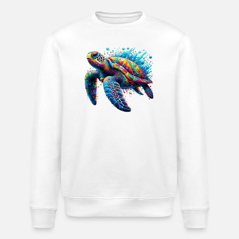 Turtle - Stanley/Stella ROLLER Unisex Organic Sweatshirt - white