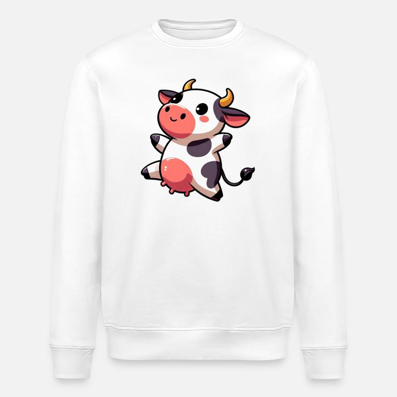 Cow - Stanley/Stella ROLLER Unisex Organic Sweatshirt - white