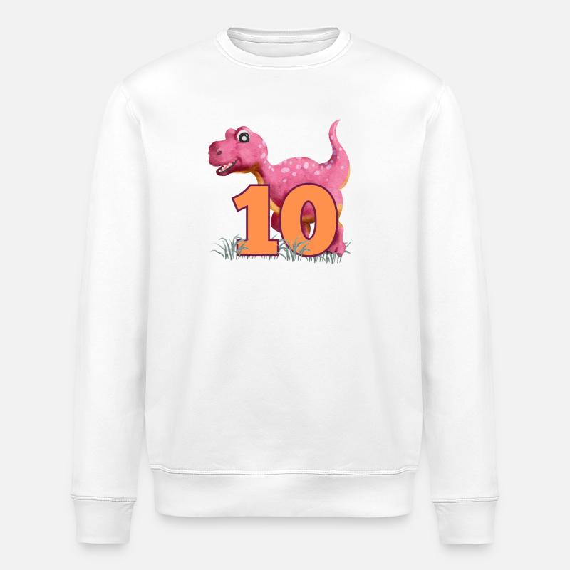 Nr.10 Dino - Stanley/Stella Unisex Bio-Sweatshirt ROLLER - Weiß