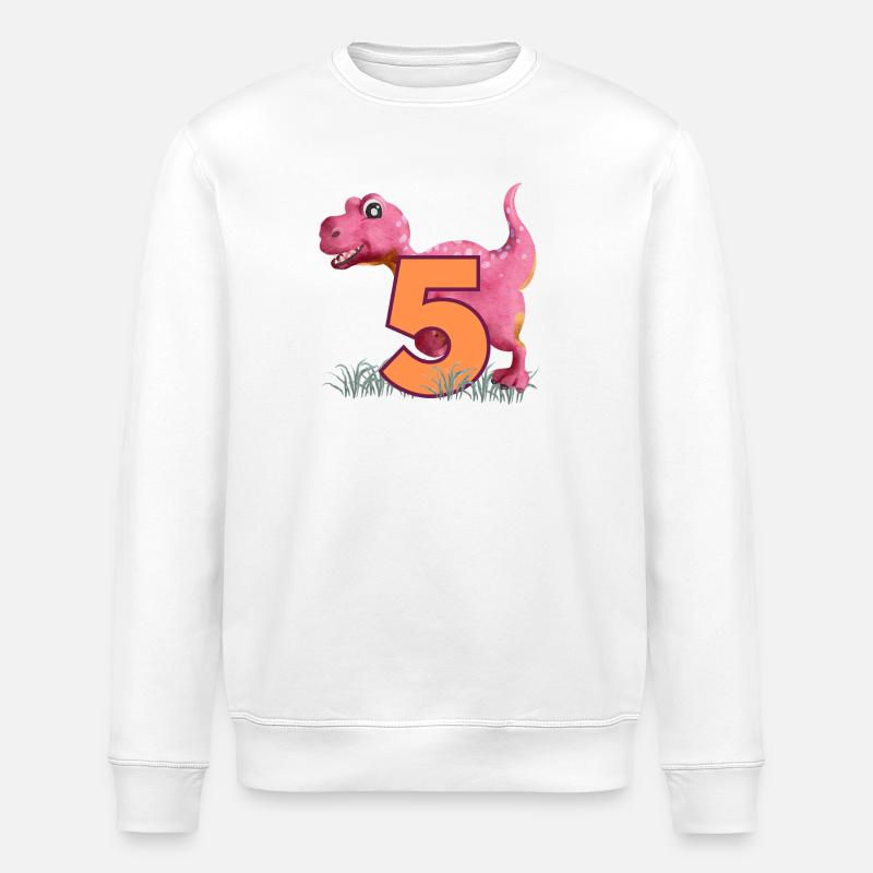 No.5 Dino - Stanley/Stella ROLLER Unisex Organic Sweatshirt - white