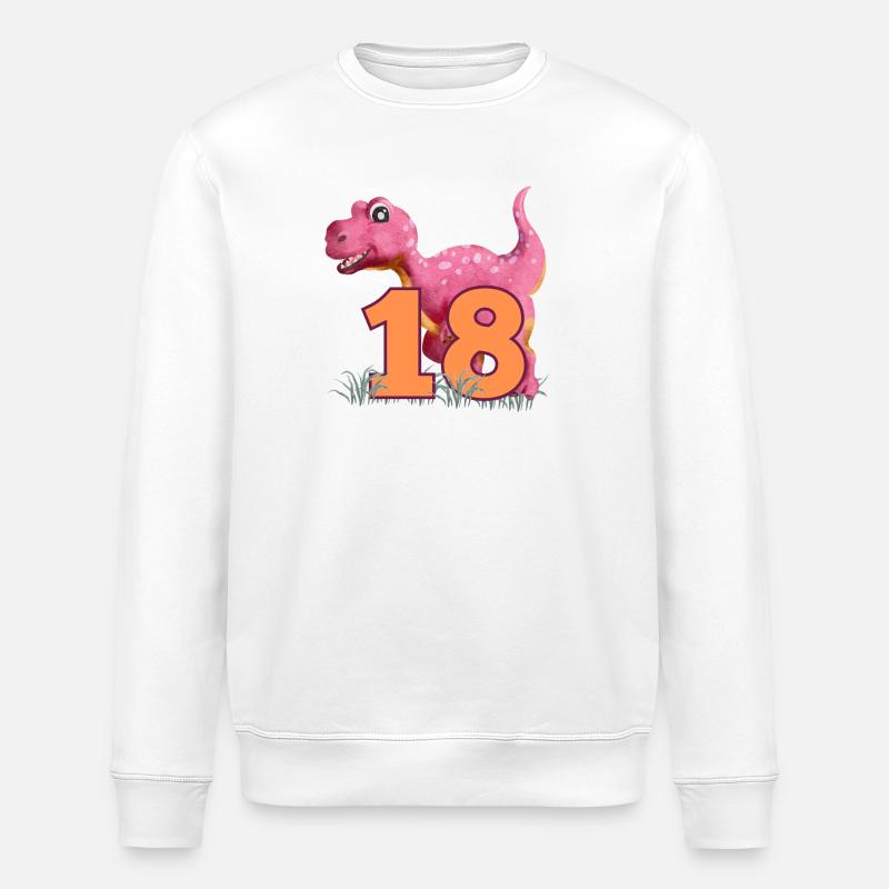 N°18 Dino - Sweat bio ROLLER Stanley/Stella Unisexe - blanc