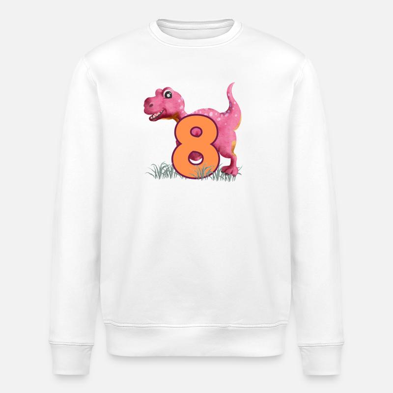 Nr.8 Dino - Stanley/Stella Unisex Bio-Sweatshirt ROLLER - Weiß