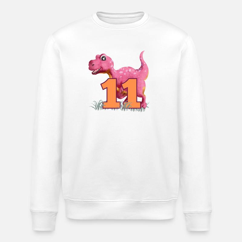 Nr.11 Dino - Stanley/Stella Unisex Bio-Sweatshirt ROLLER - Weiß