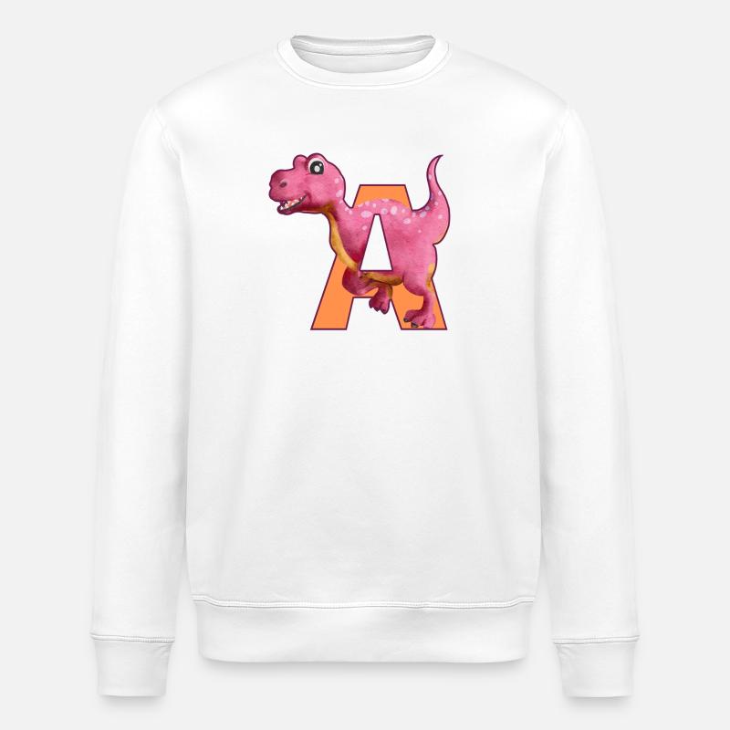 A - DINOSAUR, customizable - Stanley/Stella ROLLER Unisex Organic Sweatshirt - white