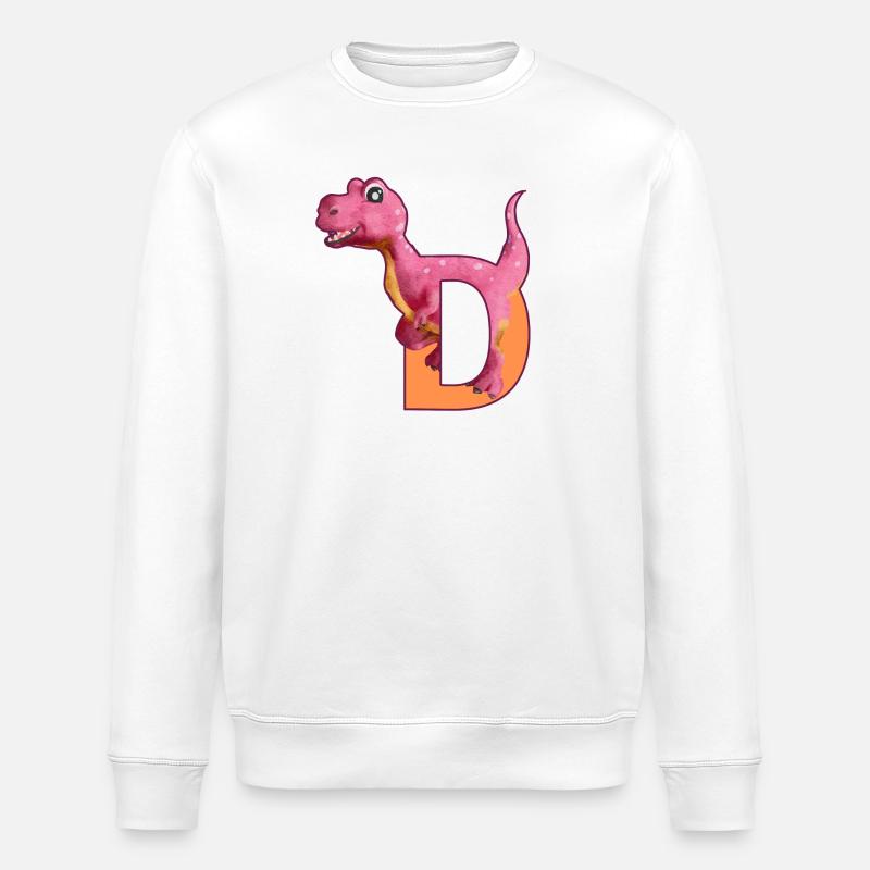 D - DINOSAURIER, Personalisierbar - Stanley/Stella Unisex Bio-Sweatshirt ROLLER - Weiß