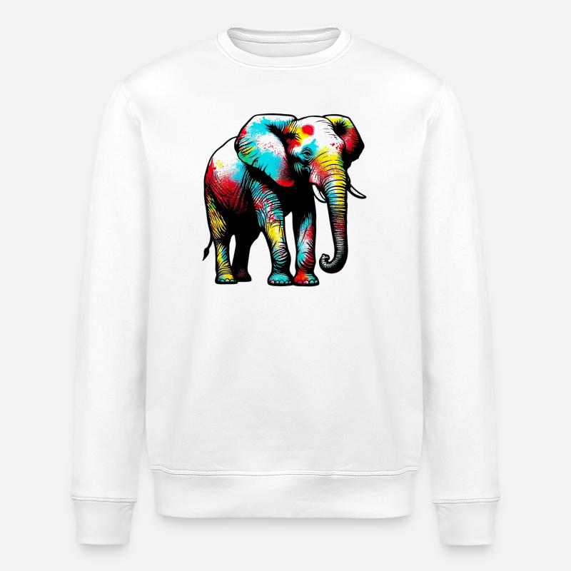 Elephant - Stanley/Stella ROLLER Unisex Organic Sweatshirt - white