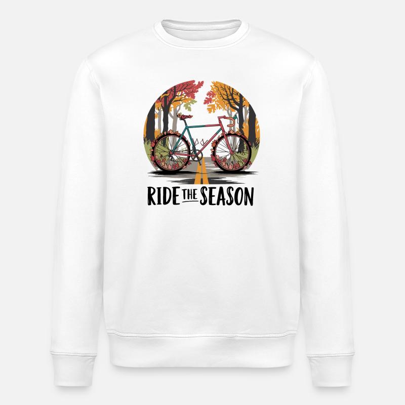 Scène de route cyclable d’automne - Sweat bio ROLLER Stanley/Stella Unisexe - blanc