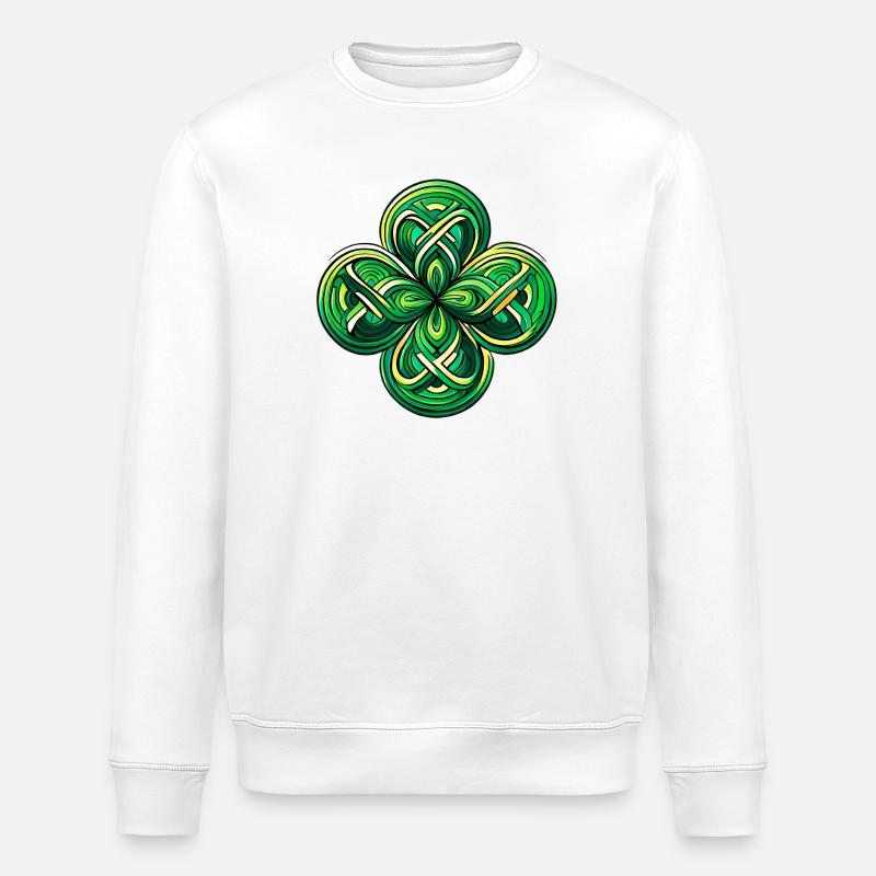 Four-leaf clover - Stanley/Stella ROLLER Unisex Organic Sweatshirt - white