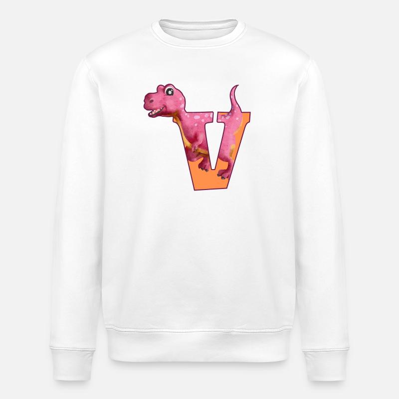V - DINOSAUR, customizable - Stanley/Stella ROLLER Unisex Organic Sweatshirt - white