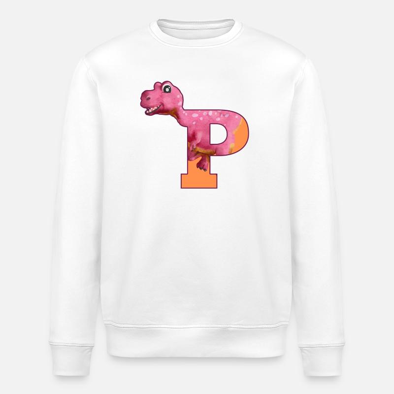 P - DINOSAUR, customizable - Stanley/Stella ROLLER Unisex Organic Sweatshirt - white