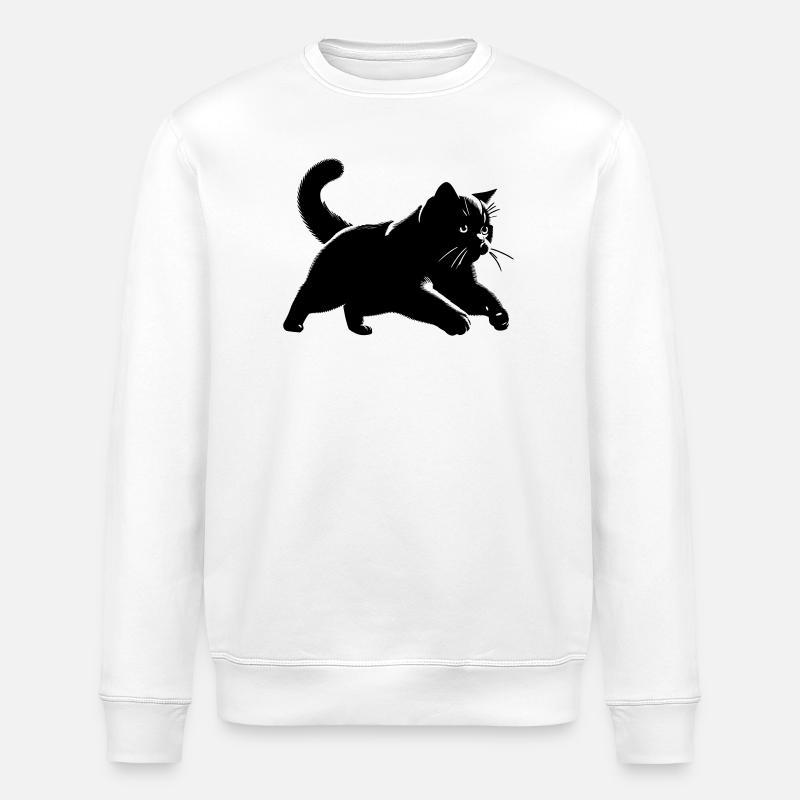 Britisch Kurzhaar Katze - Stanley/Stella Unisex Bio-Sweatshirt ROLLER - Weiß