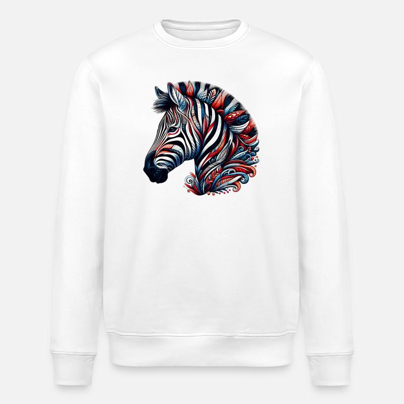 Zebra - Stanley/Stella ROLLER Unisex Organic Sweatshirt - white