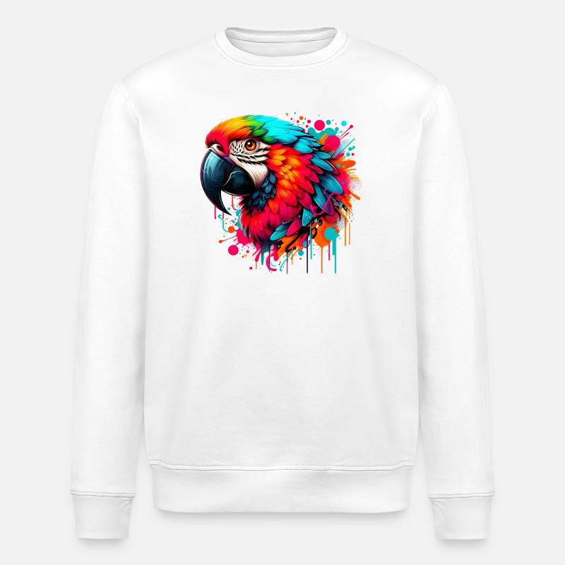 Papagei - Stanley/Stella Unisex Bio-Sweatshirt ROLLER - Weiß