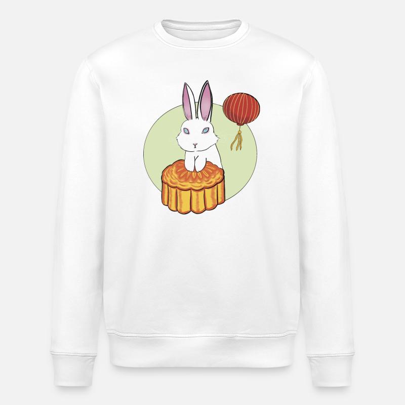 Mooncake Rabbit - Stanley/Stella ROLLER Unisex Organic Sweatshirt - white