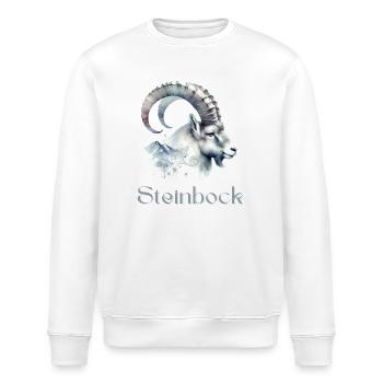 Elegantes Steinbock Sternzeichen Aquarell Geschenk - Stanley/Stella Unisex Bio-Sweatshirt ROLLER - Weiß - Vorne - Nik (191cm)