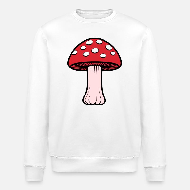 Champignon Fantaisie Rouge et Blanc - Sweat bio ROLLER Stanley/Stella Unisexe - blanc