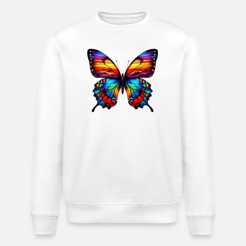 Butterfly - Stanley/Stella ROLLER Unisex Organic Sweatshirt - white