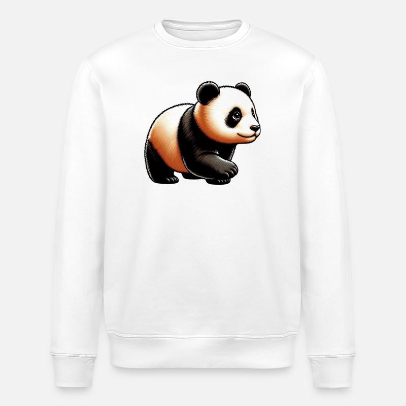 Panda - Stanley/Stella ROLLER Unisex Organic Sweatshirt - white
