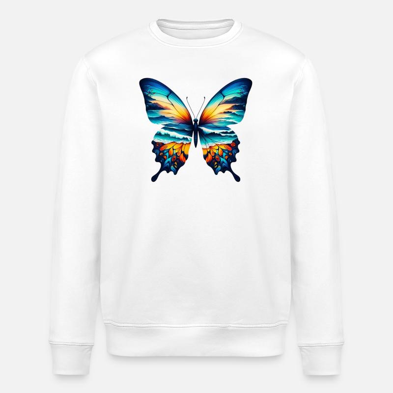 Schmetterling - Stanley/Stella Unisex Bio-Sweatshirt ROLLER - Weiß