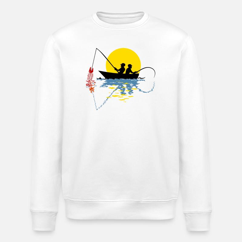 Pêcheur en bateau - Sweat bio ROLLER Stanley/Stella Unisexe - blanc