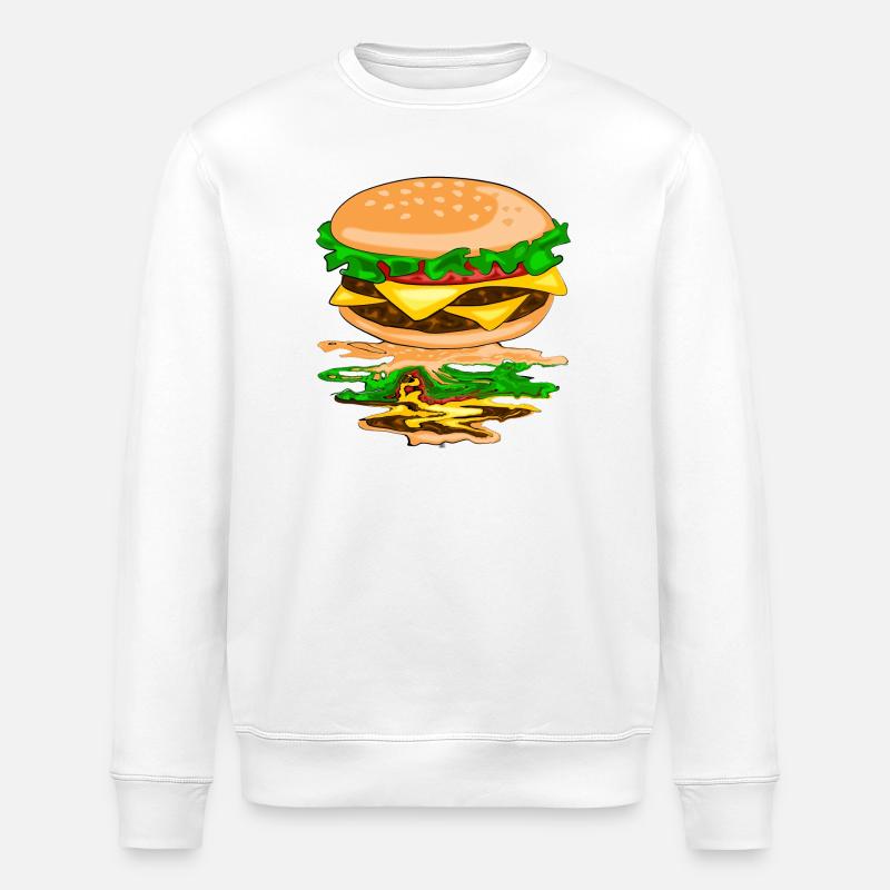 Hamburger mit einer Spiegelung - Stanley/Stella Unisex Bio-Sweatshirt ROLLER - Weiß