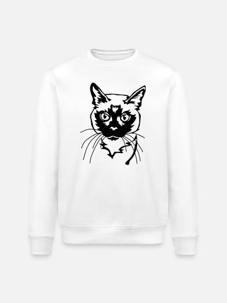 Siamese cat - Stanley/Stella ROLLER Unisex Organic Sweatshirt - white
