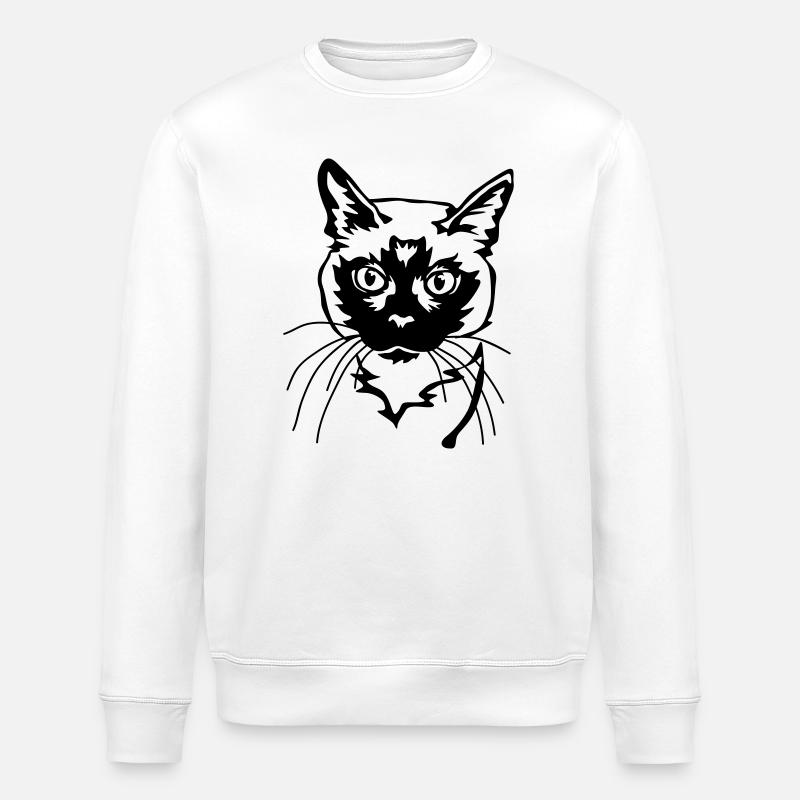 Chat siamois - Sweat bio ROLLER Stanley/Stella Unisexe - blanc