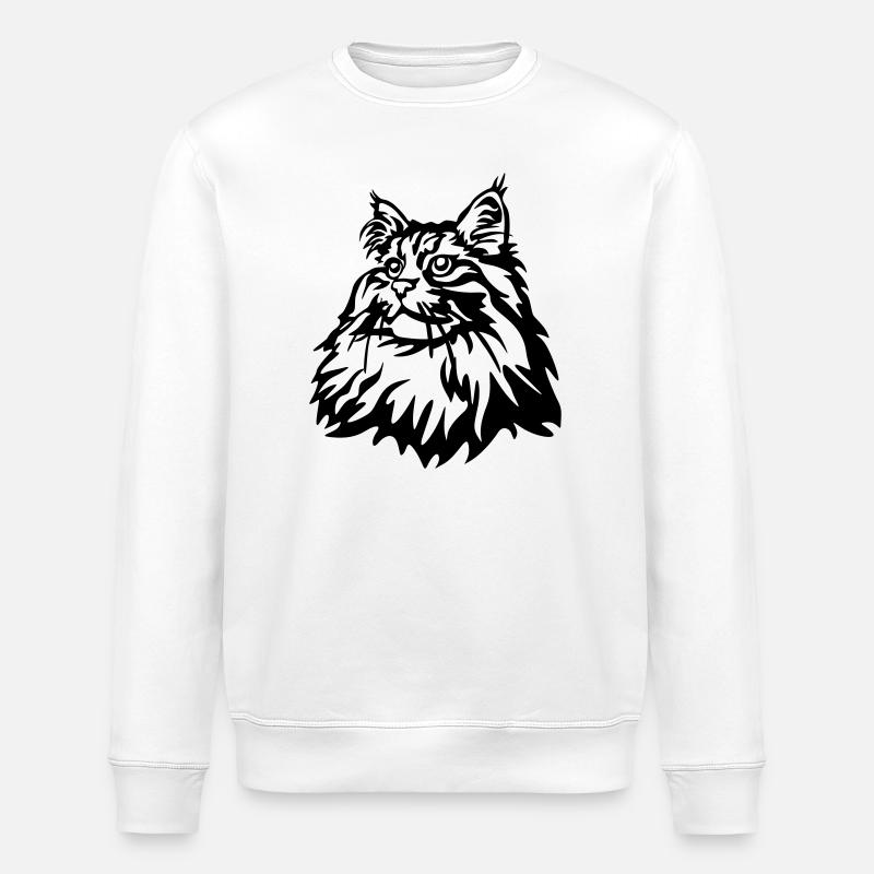Chat des forêts norvégiennes - Sweat bio ROLLER Stanley/Stella Unisexe - blanc
